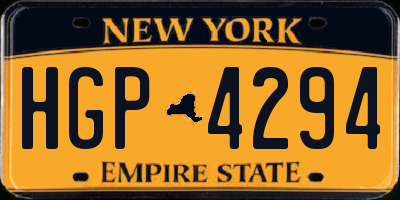 NY license plate HGP4294