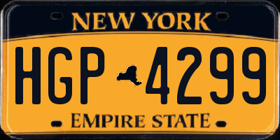 NY license plate HGP4299