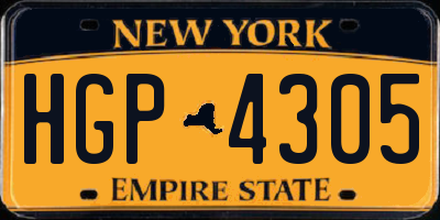 NY license plate HGP4305