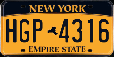 NY license plate HGP4316