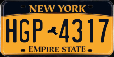 NY license plate HGP4317