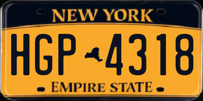 NY license plate HGP4318