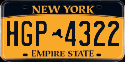 NY license plate HGP4322