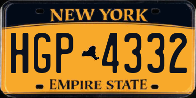 NY license plate HGP4332