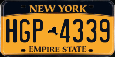 NY license plate HGP4339