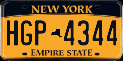 NY license plate HGP4344