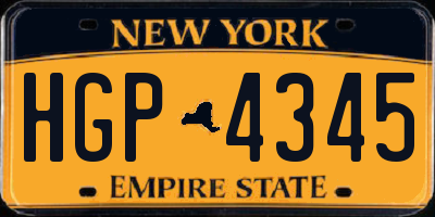 NY license plate HGP4345