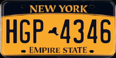 NY license plate HGP4346