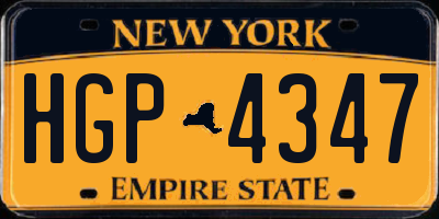 NY license plate HGP4347