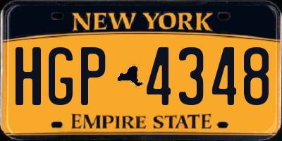 NY license plate HGP4348