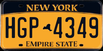 NY license plate HGP4349