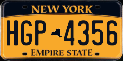 NY license plate HGP4356