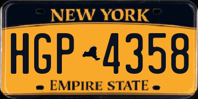 NY license plate HGP4358