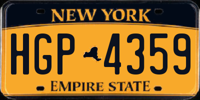 NY license plate HGP4359