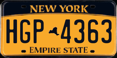 NY license plate HGP4363