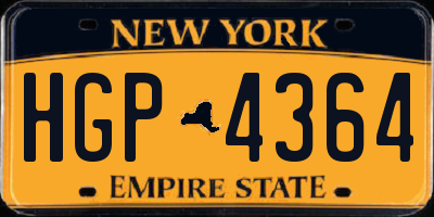 NY license plate HGP4364