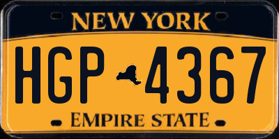 NY license plate HGP4367