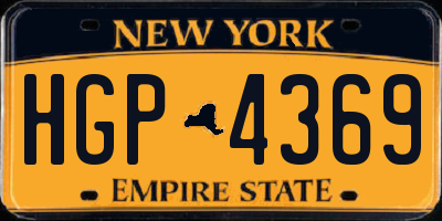 NY license plate HGP4369