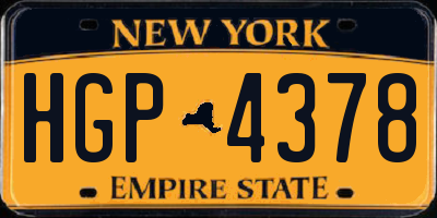 NY license plate HGP4378