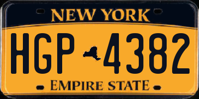 NY license plate HGP4382