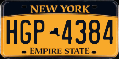 NY license plate HGP4384