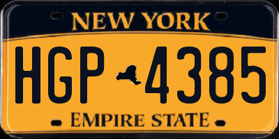 NY license plate HGP4385