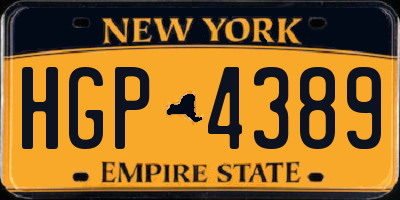 NY license plate HGP4389