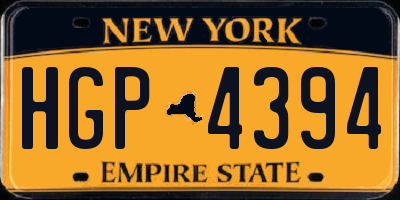 NY license plate HGP4394