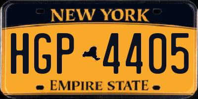 NY license plate HGP4405