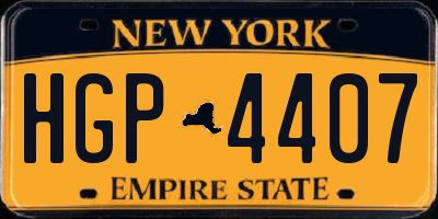 NY license plate HGP4407