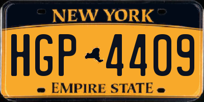 NY license plate HGP4409