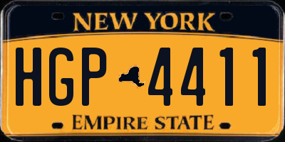 NY license plate HGP4411