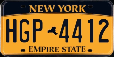 NY license plate HGP4412