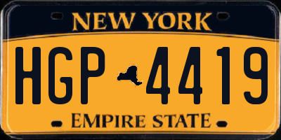 NY license plate HGP4419