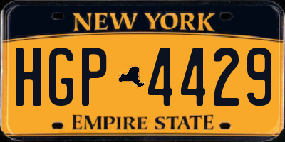 NY license plate HGP4429