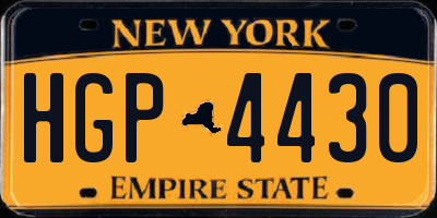 NY license plate HGP4430