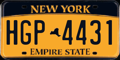 NY license plate HGP4431