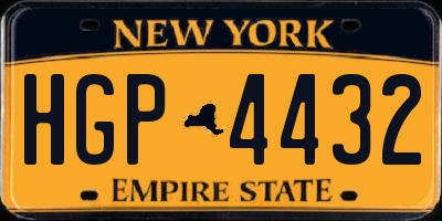 NY license plate HGP4432