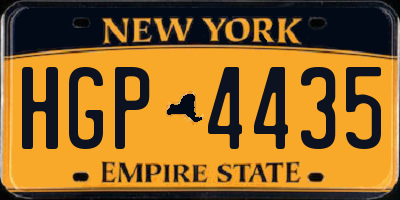 NY license plate HGP4435