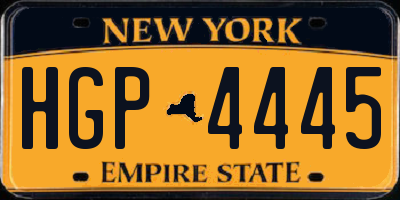 NY license plate HGP4445