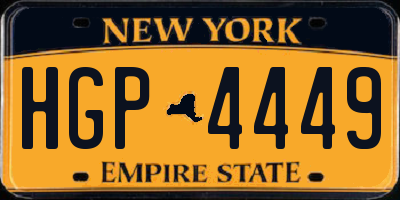 NY license plate HGP4449