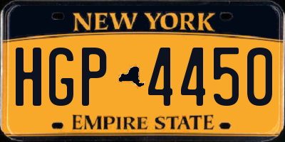 NY license plate HGP4450