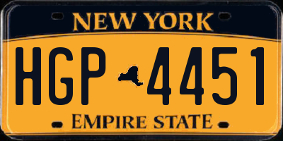 NY license plate HGP4451