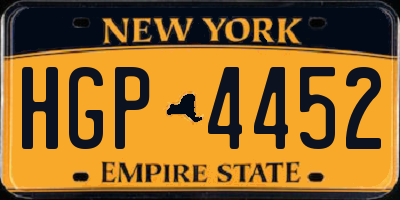 NY license plate HGP4452