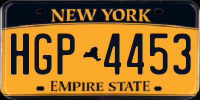 NY license plate HGP4453