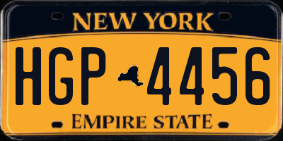 NY license plate HGP4456