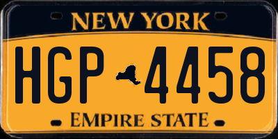 NY license plate HGP4458