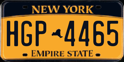 NY license plate HGP4465