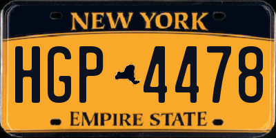 NY license plate HGP4478