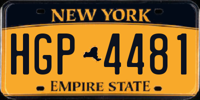 NY license plate HGP4481